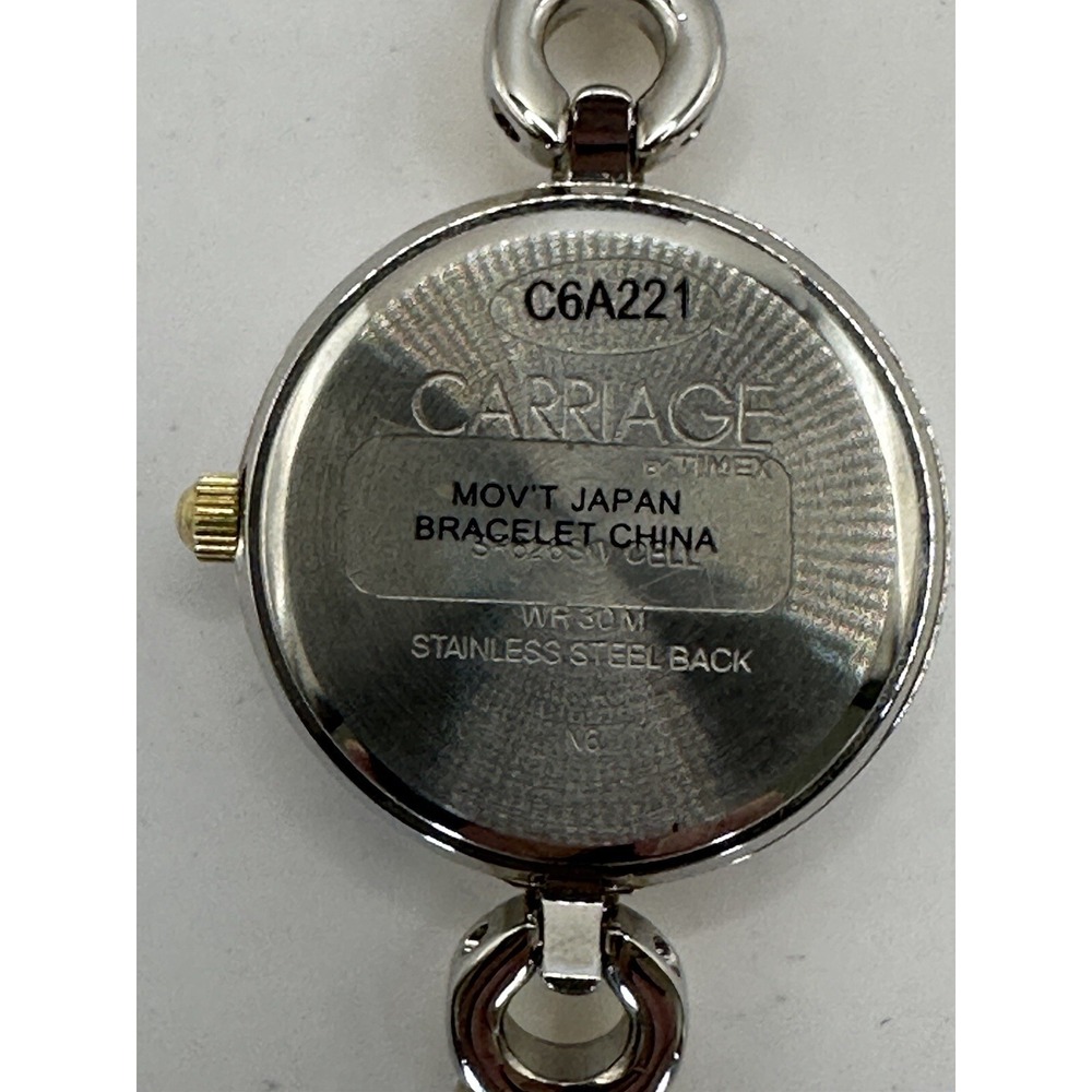 Timex Carriage C6A221 Womens Two Tone Silver Gold New Battery Watch 24MM 7.75" V - Picture 11 of 11